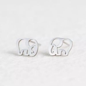 🛑3 for $10 MUST GO SALE Silver Elephants Stainless Steel Studs
